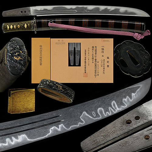 濃州関住兼房作 八月八日 若狭守氏房 織田信長お抱工 時代名品拵付 兼房乱れ寸延短刀名品 一尺一寸二分