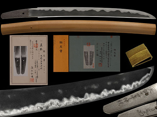 直胤 天保十四年仲秋 身幅3.5cm 重要候補 金筋沸筋掛かり地刃明るく冴える平造最高傑作 一尺三寸二分