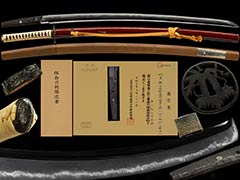 刀 銘 九州肥後同田貫上野介 正国 同田貫祖 朱蝋色塗鞘拵付 金筋頻りに掛る傑作 二尺二寸五分