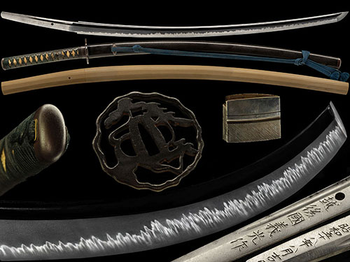  大野義光 華美華憐な重花丁子最高傑作 身幅3.5cm 同作拵付 二尺四寸八分