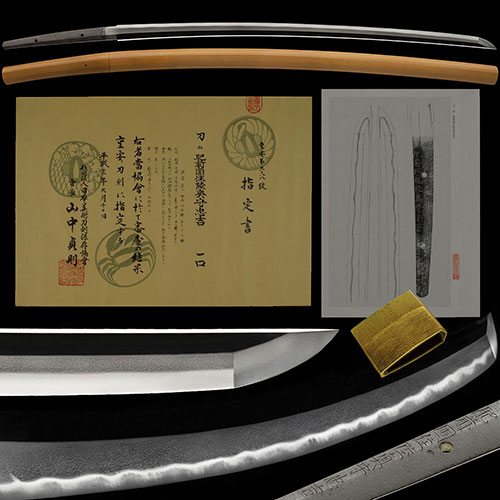肥前国住陸奥守忠吉 三代陸奥 究極の精緻な小糠肌に足頻りに入り地刃明るく冴える屈指の健全傑作刀 ニ尺五寸