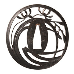  銘 武州住赤坂（印）蘭透鍔