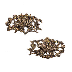 蝦夷 牡丹図目貫