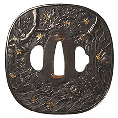 京金具師 瀑布流鼓図鍔