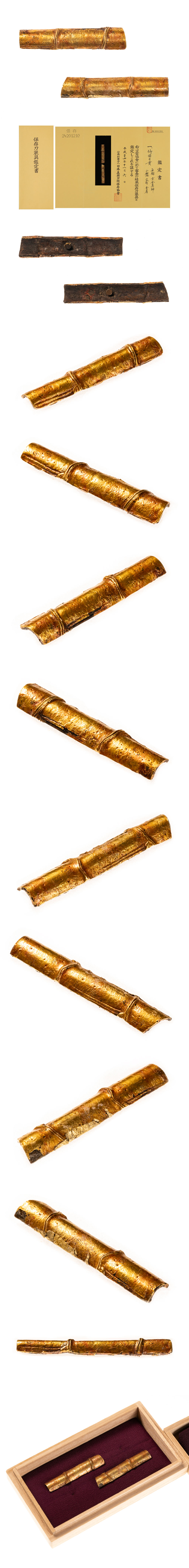 京金具師 竹図目貫 保存刀装具