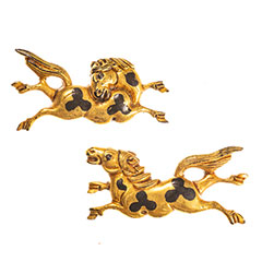 京金具師 駿馬図目貫 