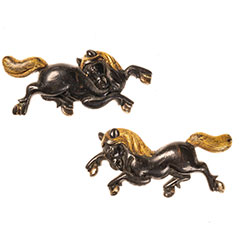 京金具師 駿馬図目貫 