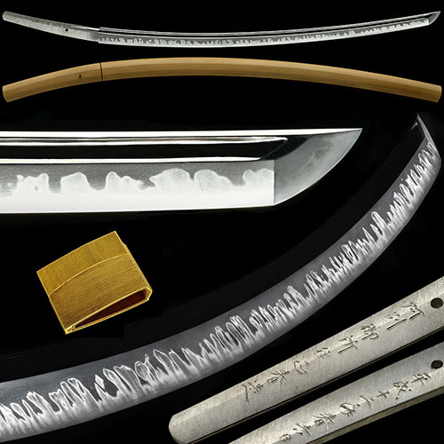 人間国宝大隅俊平門 阿州御所住正春造 華やかに乱れる究極の一文字写し最高傑作 身幅3.7cm重量1225g 二尺六寸二分の猪首鋒大太刀