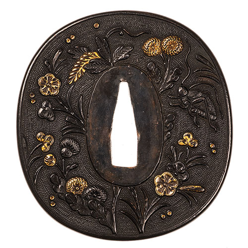 美濃 秋草虫図鍔