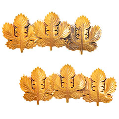 宮田 梶葉紋三双図金無垢目貫