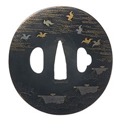 大森派 帆船群千鳥図鍔