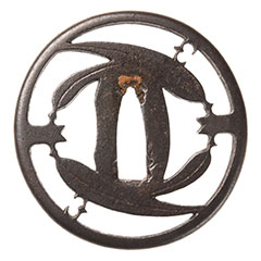 赤坂三代 忠虎 笹葉雁金透鍔