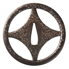 銘羽州秋田住石山友房 糸巻透霰文散図鍔