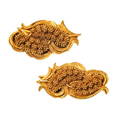 割短冊銘 一斎・東明 稲穂図金無垢目貫