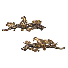 埋忠 松上猛禽図大目貫